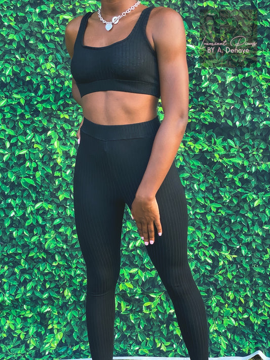 Crop Top + Leggings Sports Set